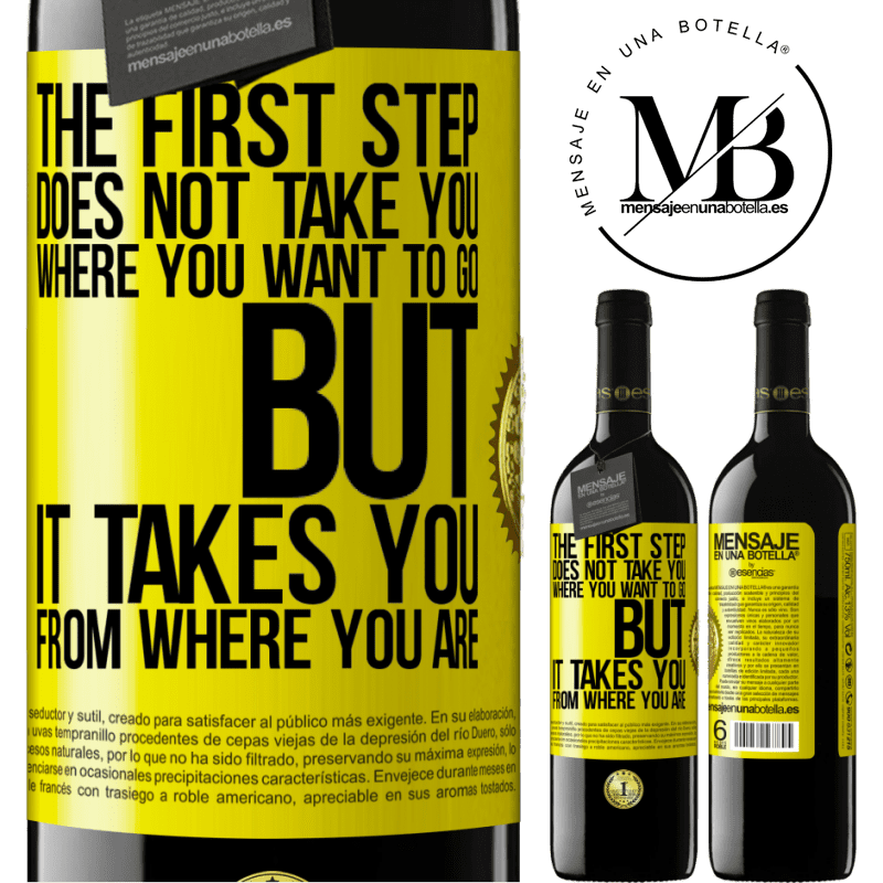 24,95 € Free Shipping | Red Wine RED Edition Crianza 6 Months The first step does not take you where you want to go, but it takes you from where you are Yellow Label. Customizable label Aging in oak barrels 6 Months Harvest 2019 Tempranillo