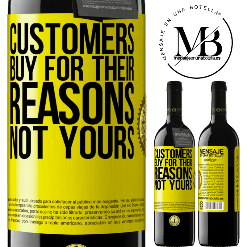 39,95 € Free Shipping | Red Wine RED Edition MBE Reserve Customers buy for their reasons, not yours Yellow Label. Customizable label Reserve 12 Months Harvest 2016 Tempranillo