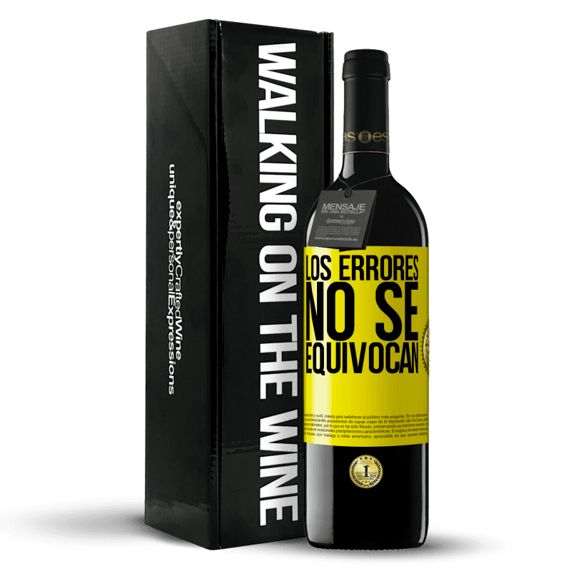 39,95 € Envío gratis | Vino Tinto Edición RED MBE Reserva Los errores no se equivocan Etiqueta Amarilla. Etiqueta personalizable Reserva 12 Meses Cosecha 2015 Tempranillo