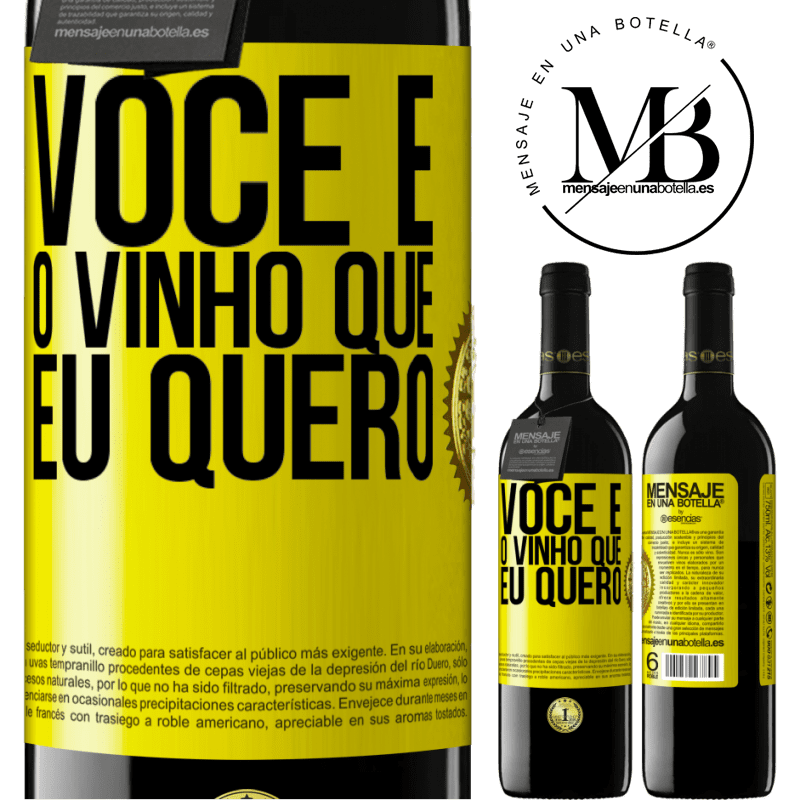 39,95 € Envio grátis | Vinho tinto Edição RED MBE Reserva Você é o vinho que eu quero Etiqueta Amarela. Etiqueta personalizável Reserva 12 Meses Colheita 2014 Tempranillo