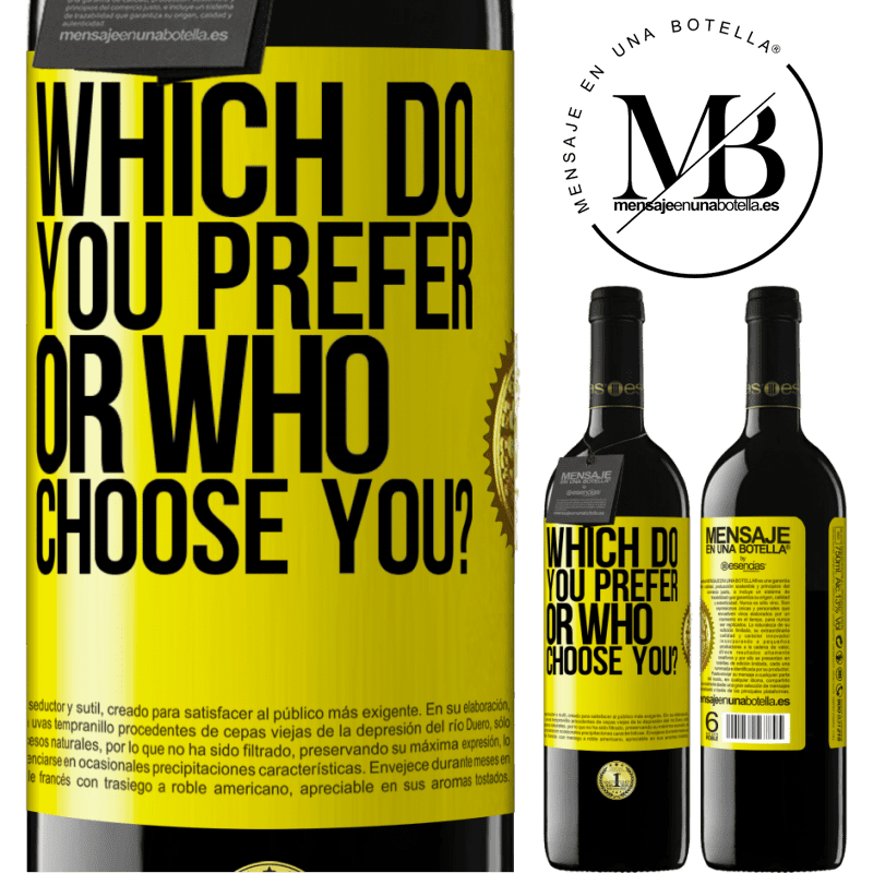 39,95 € Free Shipping | Red Wine RED Edition MBE Reserve which do you prefer, or who choose you? Yellow Label. Customizable label Reserve 12 Months Harvest 2014 Tempranillo