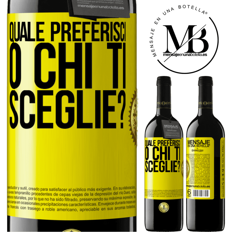 39,95 € Spedizione Gratuita | Vino rosso Edizione RED MBE Riserva quale preferisci o chi ti sceglie? Etichetta Gialla. Etichetta personalizzabile Riserva 12 Mesi Raccogliere 2015 Tempranillo