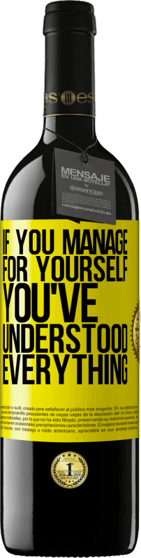 «If you manage for yourself, you've understood everything» RED Edition MBE Reserve