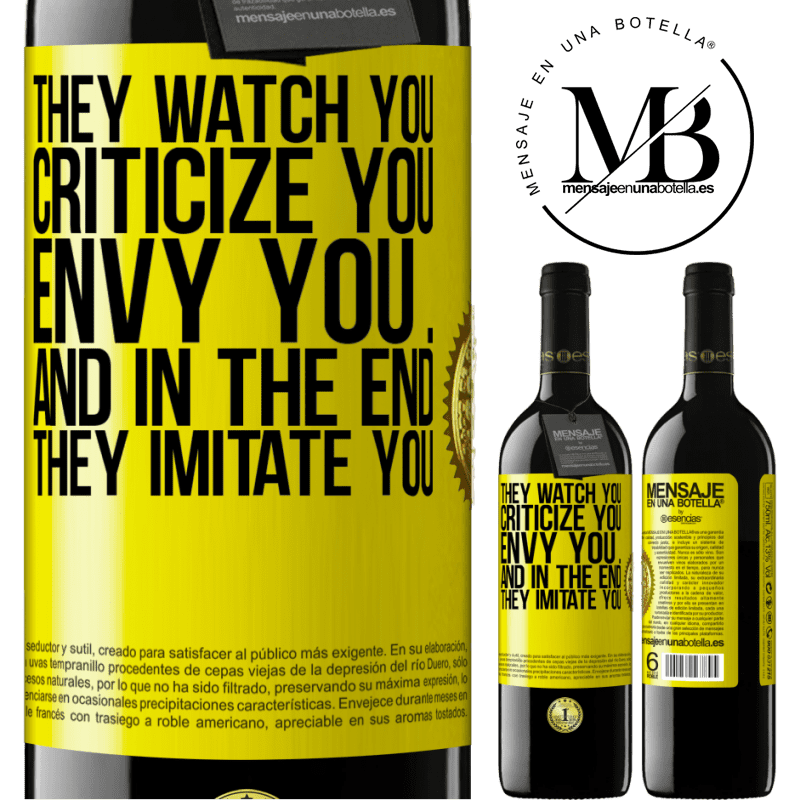 39,95 € Free Shipping | Red Wine RED Edition MBE Reserve They watch you, criticize you, envy you ... and in the end, they imitate you Yellow Label. Customizable label Reserve 12 Months Harvest 2016 Tempranillo