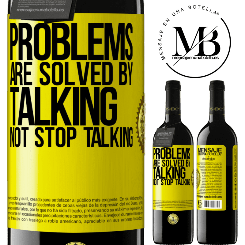 24,95 € Free Shipping | Red Wine RED Edition Crianza 6 Months Problems are solved by talking, not stop talking Yellow Label. Customizable label Aging in oak barrels 6 Months Harvest 2019 Tempranillo