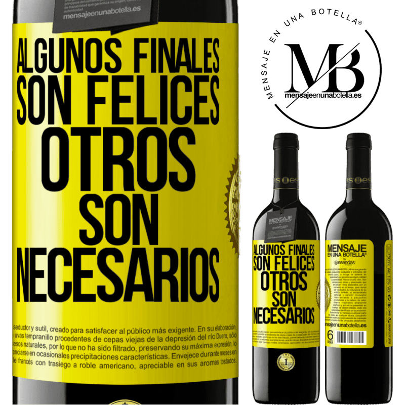 39,95 € Envío gratis | Vino Tinto Edición RED MBE Reserva Algunos finales son felices. Otros son necesarios Etiqueta Amarilla. Etiqueta personalizable Reserva 12 Meses Cosecha 2015 Tempranillo