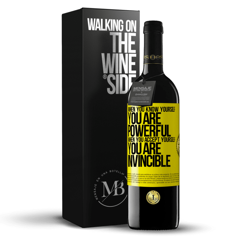 39,95 € Free Shipping | Red Wine RED Edition MBE Reserve When you know yourself, you are powerful. When you accept yourself, you are invincible Yellow Label. Customizable label Reserve 12 Months Harvest 2014 Tempranillo