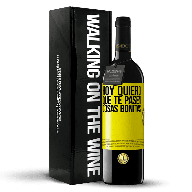 39,95 € Envío gratis | Vino Tinto Edición RED MBE Reserva Hoy quiero que te pasen cosas bonitas Etiqueta Amarilla. Etiqueta personalizable Reserva 12 Meses Cosecha 2015 Tempranillo