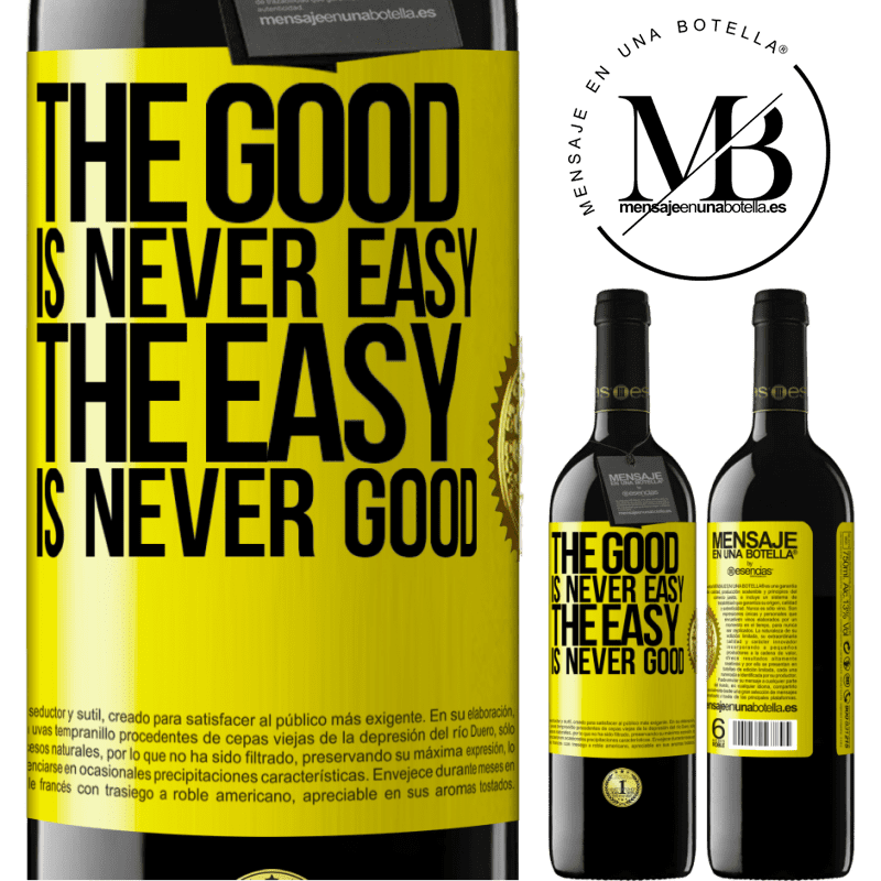 24,95 € Free Shipping | Red Wine RED Edition Crianza 6 Months The good is never easy. The easy is never good Yellow Label. Customizable label Aging in oak barrels 6 Months Harvest 2019 Tempranillo