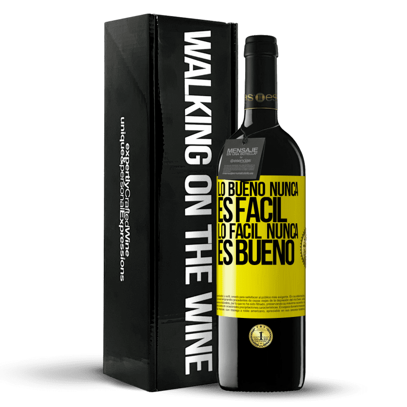 39,95 € Envío gratis | Vino Tinto Edición RED MBE Reserva Lo bueno nunca es fácil. Lo fácil nunca es bueno Etiqueta Amarilla. Etiqueta personalizable Reserva 12 Meses Cosecha 2015 Tempranillo