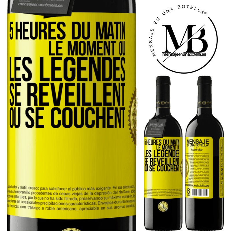 39,95 € Envoi gratuit | Vin rouge Édition RED MBE Réserve 5 heures du matin. Le moment où les légendes se réveillent ou se couchent Étiquette Jaune. Étiquette personnalisable Réserve 12 Mois Récolte 2015 Tempranillo