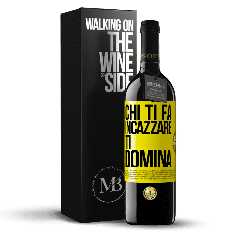 39,95 € Spedizione Gratuita | Vino rosso Edizione RED MBE Riserva Chi ti fa incazzare, ti domina Etichetta Gialla. Etichetta personalizzabile Riserva 12 Mesi Raccogliere 2015 Tempranillo