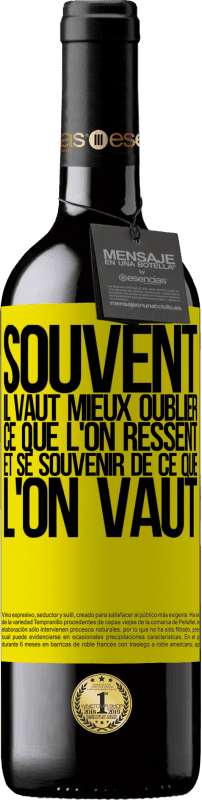 39,95 € Envoi gratuit | Vin rouge Édition RED MBE Réserve Souvent, il vaut mieux oublier ce que l'on ressent et se souvenir de ce que l'on vaut Étiquette Jaune. Étiquette personnalisable Réserve 12 Mois Récolte 2016 Tempranillo