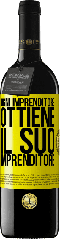 39,95 € | Vino rosso Edizione RED MBE Riserva Ogni imprenditore ottiene il suo imprenditore Etichetta Gialla. Etichetta personalizzabile Riserva 12 Mesi Raccogliere 2015 Tempranillo