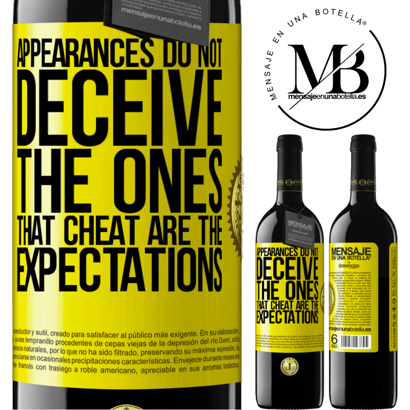 24,95 € Free Shipping | Red Wine RED Edition Crianza 6 Months Appearances do not deceive. The ones that cheat are the expectations Yellow Label. Customizable label Aging in oak barrels 6 Months Harvest 2019 Tempranillo