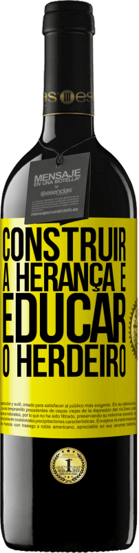 39,95 € | Vinho tinto Edição RED MBE Reserva Construir a herança e educar o herdeiro Etiqueta Amarela. Etiqueta personalizável Reserva 12 Meses Colheita 2016 Tempranillo