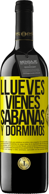 39,95 € Kostenloser Versand | Rotwein RED Ausgabe MBE Reserve Llueves, vienes, sábanas y dormimos Gelbes Etikett. Anpassbares Etikett Reserve 12 Monate Ernte 2014 Tempranillo