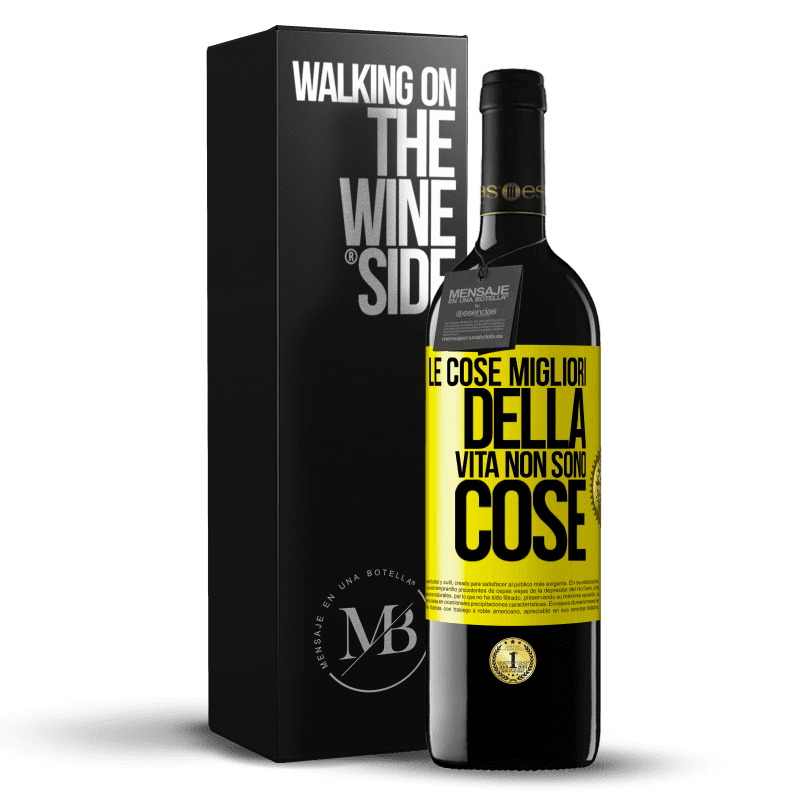 39,95 € Spedizione Gratuita | Vino rosso Edizione RED MBE Riserva Le cose migliori della vita non sono cose Etichetta Gialla. Etichetta personalizzabile Riserva 12 Mesi Raccogliere 2016 Tempranillo