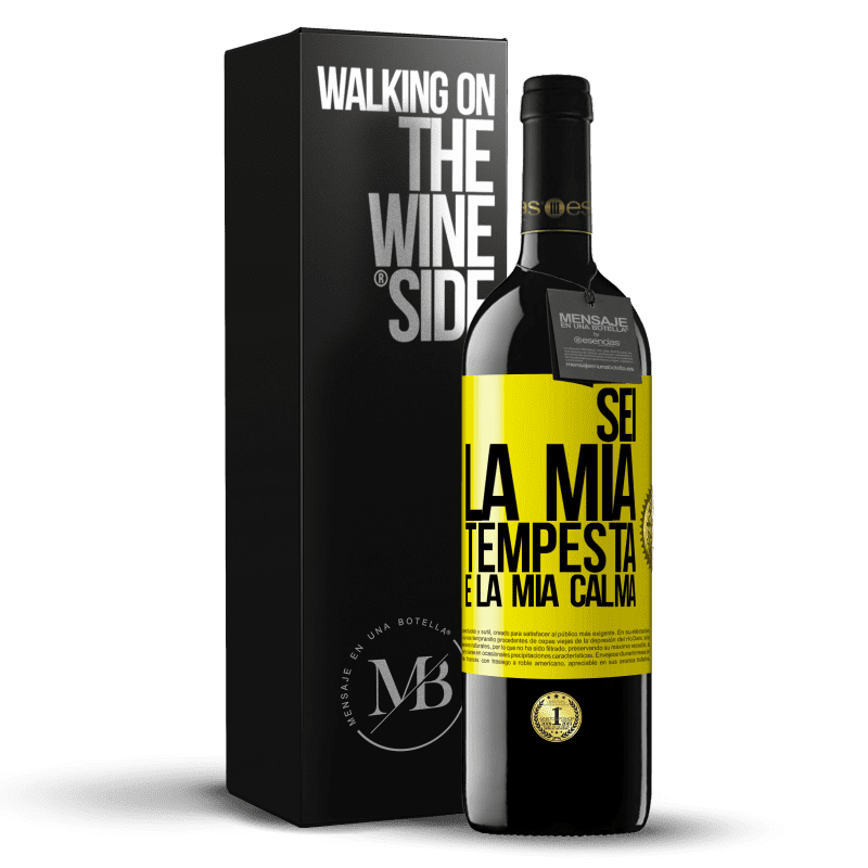 39,95 € Spedizione Gratuita | Vino rosso Edizione RED MBE Riserva Sei la mia tempesta e la mia calma Etichetta Gialla. Etichetta personalizzabile Riserva 12 Mesi Raccogliere 2015 Tempranillo