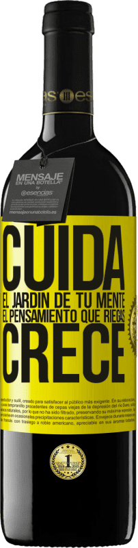 39,95 € | Vino Tinto Edición RED MBE Reserva Cuida el jardín de tu mente. El pensamiento que riegas, crece Etiqueta Amarilla. Etiqueta personalizable Reserva 12 Meses Cosecha 2016 Tempranillo