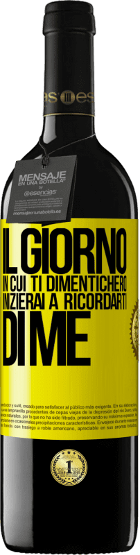 39,95 € Spedizione Gratuita | Vino rosso Edizione RED MBE Riserva Il giorno in cui ti dimenticherò, inizierai a ricordarti di me Etichetta Gialla. Etichetta personalizzabile Riserva 12 Mesi Raccogliere 2014 Tempranillo