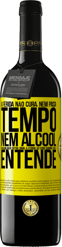 39,95 € | Vinho tinto Edição RED MBE Reserva A ferida não cura, nem passa tempo, nem álcool, nem qualquer outra unha. A ferida só cura quando você a entende Etiqueta Amarela. Etiqueta personalizável Reserva 12 Meses Colheita 2016 Tempranillo