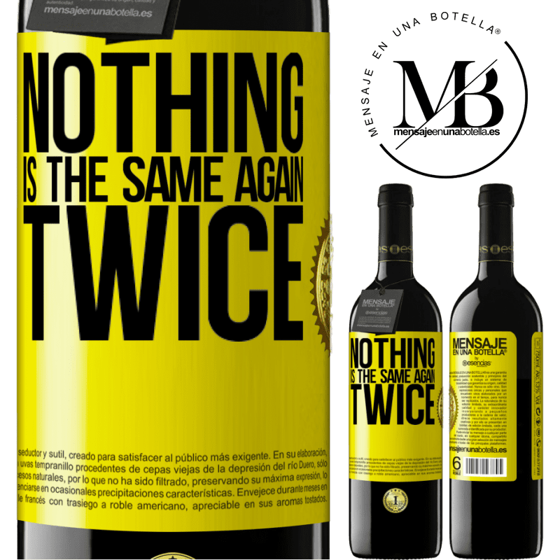 24,95 € Free Shipping | Red Wine RED Edition Crianza 6 Months Nothing is the same again twice Yellow Label. Customizable label Aging in oak barrels 6 Months Harvest 2019 Tempranillo