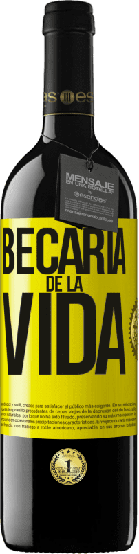 39,95 € Envío gratis | Vino Tinto Edición RED MBE Reserva Becaria de la vida Etiqueta Amarilla. Etiqueta personalizable Reserva 12 Meses Cosecha 2016 Tempranillo