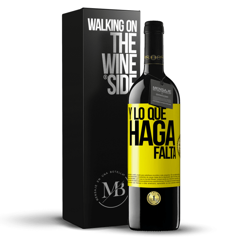 39,95 € Envío gratis | Vino Tinto Edición RED MBE Reserva Y lo que haga falta Etiqueta Amarilla. Etiqueta personalizable Reserva 12 Meses Cosecha 2015 Tempranillo