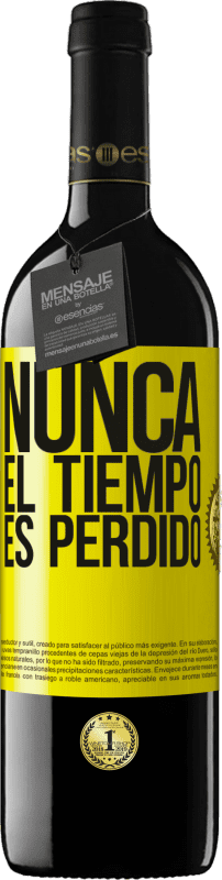 39,95 € | Vino Tinto Edición RED MBE Reserva Nunca el tiempo es perdido Etiqueta Amarilla. Etiqueta personalizable Reserva 12 Meses Cosecha 2016 Tempranillo