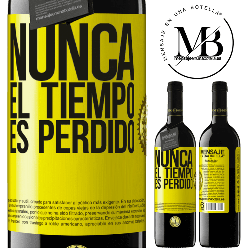 39,95 € Envío gratis | Vino Tinto Edición RED MBE Reserva Nunca el tiempo es perdido Etiqueta Amarilla. Etiqueta personalizable Reserva 12 Meses Cosecha 2014 Tempranillo