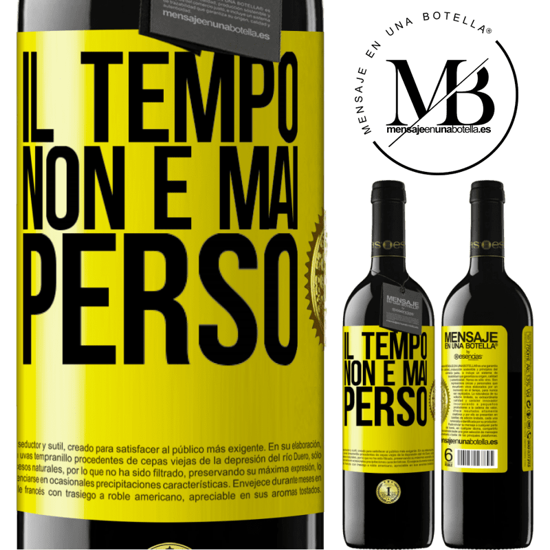 39,95 € Spedizione Gratuita | Vino rosso Edizione RED MBE Riserva Il tempo non è mai perso Etichetta Gialla. Etichetta personalizzabile Riserva 12 Mesi Raccogliere 2014 Tempranillo