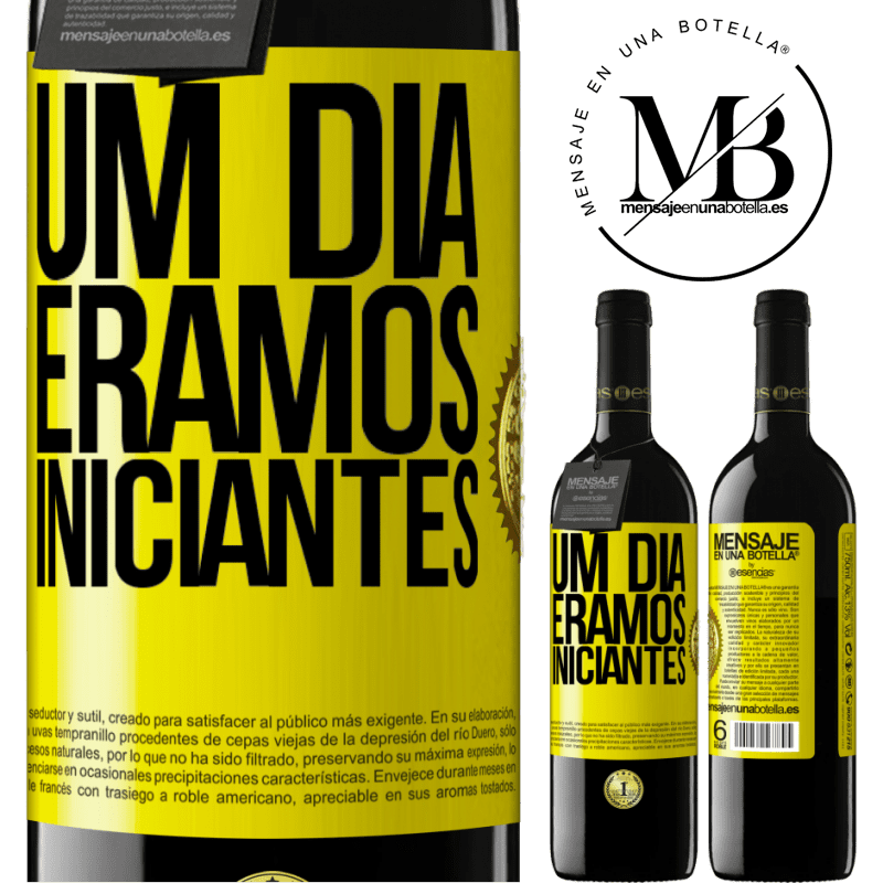 39,95 € Envio grátis | Vinho tinto Edição RED MBE Reserva Um dia éramos iniciantes Etiqueta Amarela. Etiqueta personalizável Reserva 12 Meses Colheita 2015 Tempranillo