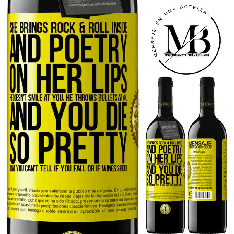 39,95 € Free Shipping | Red Wine RED Edition MBE Reserve She brings Rock & Roll inside and poetry on her lips. He doesn't smile at you, he throws bullets at you, and you die so Yellow Label. Customizable label Reserve 12 Months Harvest 2014 Tempranillo