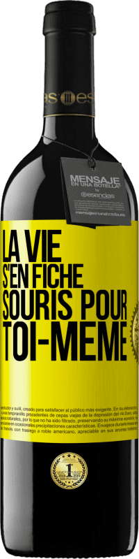 39,95 € Envoi gratuit | Vin rouge Édition RED MBE Réserve La vie s'en fiche, souris pour toi-même Étiquette Jaune. Étiquette personnalisable Réserve 12 Mois Récolte 2016 Tempranillo