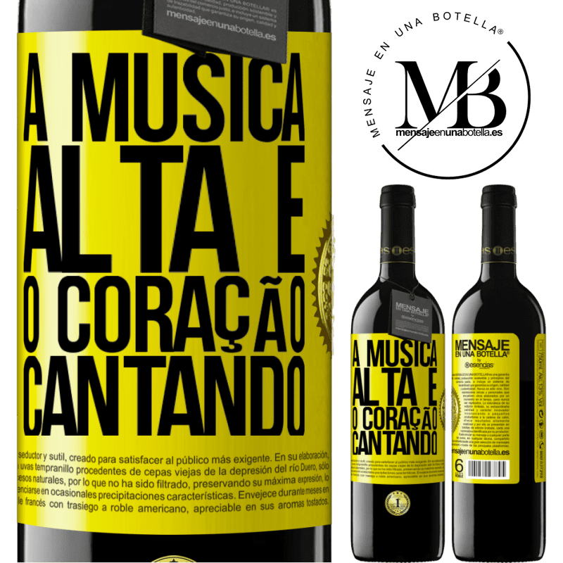 39,95 € Envio grátis | Vinho tinto Edição RED MBE Reserva A música alta e o coração cantando Etiqueta Amarela. Etiqueta personalizável Reserva 12 Meses Colheita 2014 Tempranillo