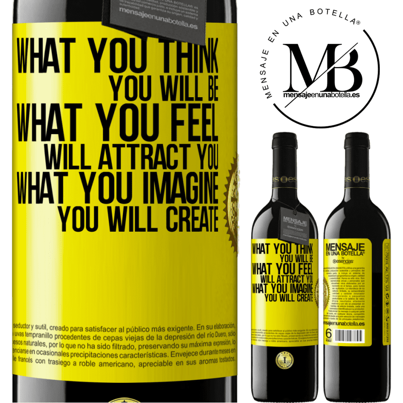 24,95 € Free Shipping | Red Wine RED Edition Crianza 6 Months What you think you will be, what you feel will attract you, what you imagine you will create Yellow Label. Customizable label Aging in oak barrels 6 Months Harvest 2019 Tempranillo