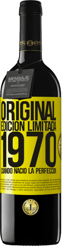 Envío gratis | Vino Tinto Edición RED MBE Reserva Original. Edición Limitada. 1970. Cuando nació la perfección Etiqueta Amarilla. Etiqueta personalizable Reserva 12 Meses Cosecha 2014 Tempranillo