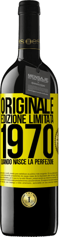 Spedizione Gratuita | Vino rosso Edizione RED MBE Riserva Originale. Edizione Limitata. 1970. Quando nasce la perfezione Etichetta Gialla. Etichetta personalizzabile Riserva 12 Mesi Raccogliere 2014 Tempranillo