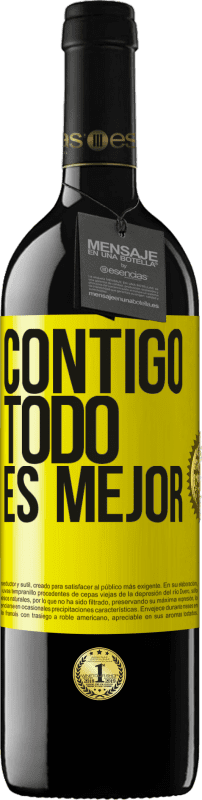 39,95 € | Vino Tinto Edición RED MBE Reserva Contigo todo es mejor Etiqueta Amarilla. Etiqueta personalizable Reserva 12 Meses Cosecha 2014 Tempranillo