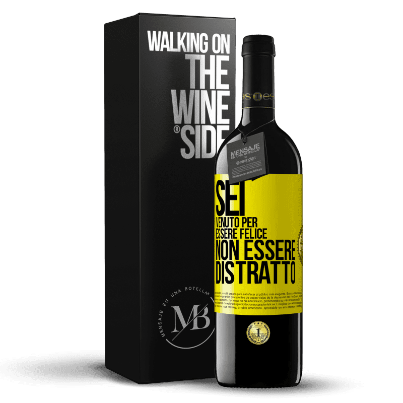 39,95 € Spedizione Gratuita | Vino rosso Edizione RED MBE Riserva Sei venuto per essere felice, non essere distratto Etichetta Gialla. Etichetta personalizzabile Riserva 12 Mesi Raccogliere 2015 Tempranillo