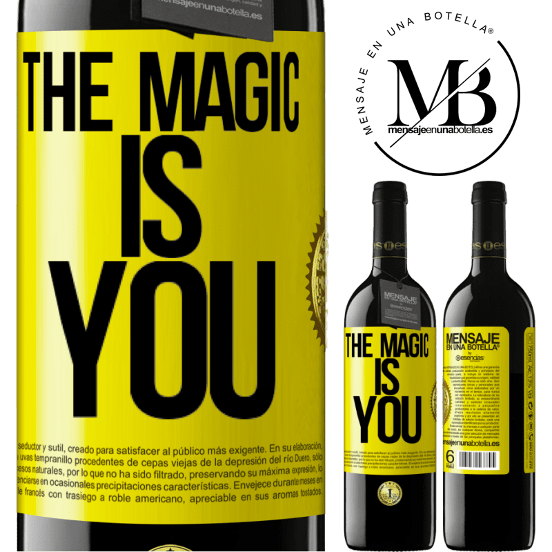 24,95 € Free Shipping | Red Wine RED Edition Crianza 6 Months The magic is you Yellow Label. Customizable label Aging in oak barrels 6 Months Harvest 2019 Tempranillo
