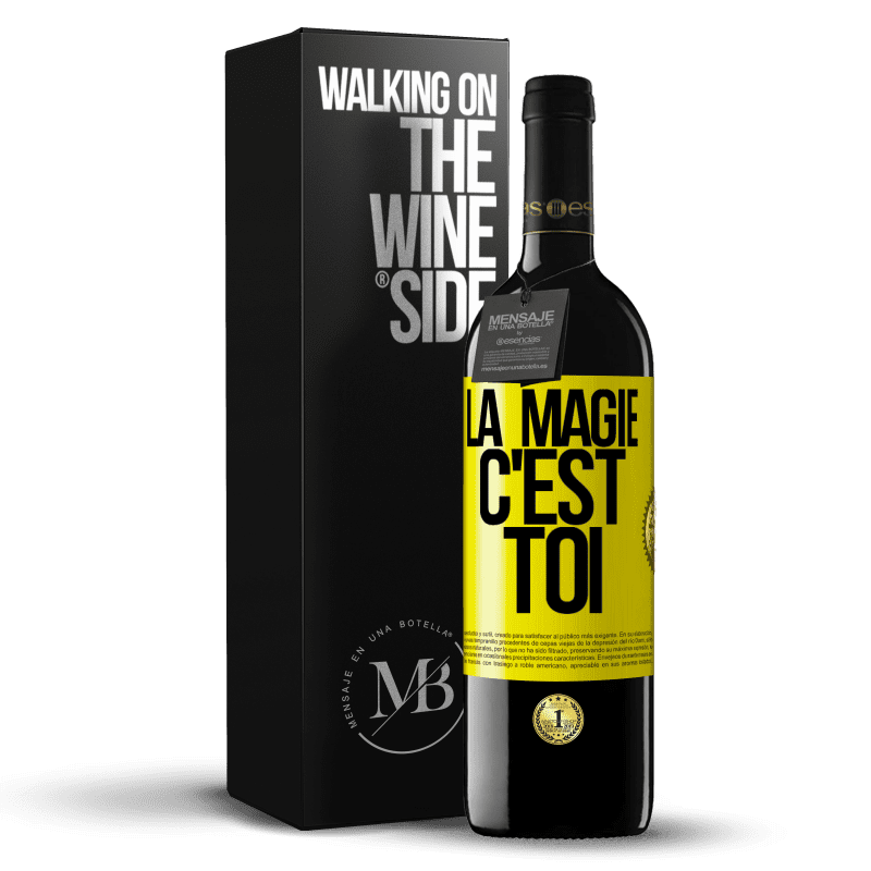 39,95 € Envoi gratuit | Vin rouge Édition RED MBE Réserve La magie c'est toi Étiquette Jaune. Étiquette personnalisable Réserve 12 Mois Récolte 2015 Tempranillo