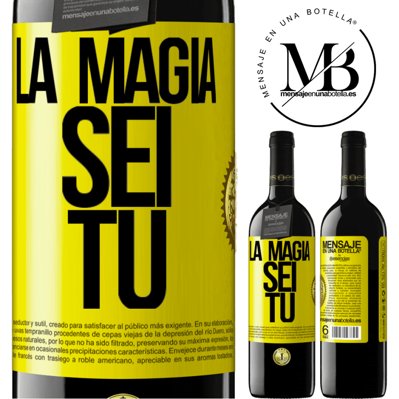39,95 € Spedizione Gratuita | Vino rosso Edizione RED MBE Riserva La magia sei tu Etichetta Gialla. Etichetta personalizzabile Riserva 12 Mesi Raccogliere 2015 Tempranillo
