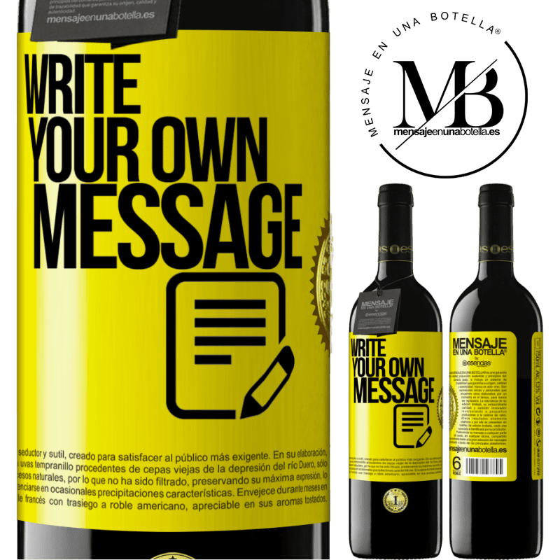 39,95 € Free Shipping | Red Wine RED Edition MBE Reserve Write your own message Yellow Label. Customizable label Reserve 12 Months Harvest 2015 Tempranillo