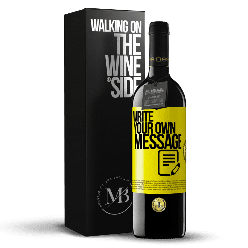 39,95 € Free Shipping | Red Wine RED Edition MBE Reserve Write your own message Yellow Label. Customizable label Reserve 12 Months Harvest 2014 Tempranillo