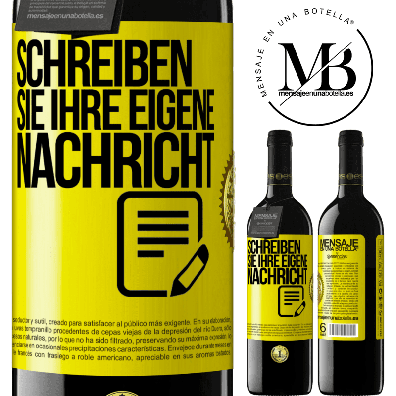 39,95 € Kostenloser Versand | Rotwein RED Ausgabe MBE Reserve Schreib deine eigene Nachricht Gelbes Etikett. Anpassbares Etikett Reserve 12 Monate Ernte 2016 Tempranillo