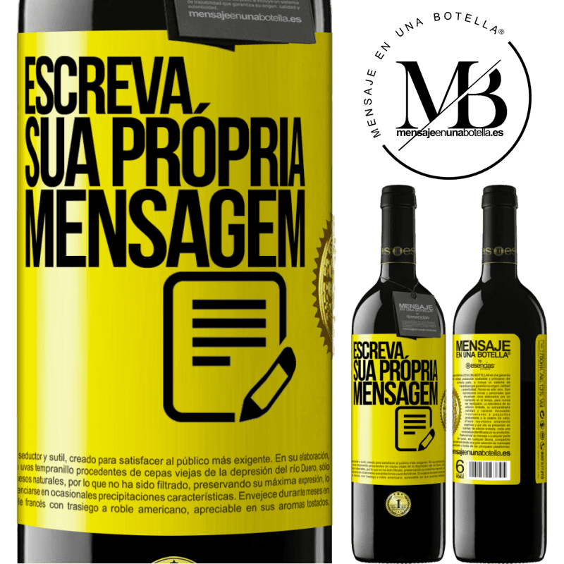 39,95 € Envio grátis | Vinho tinto Edição RED MBE Reserva Escreva sua própria mensagem Etiqueta Amarela. Etiqueta personalizável Reserva 12 Meses Colheita 2015 Tempranillo