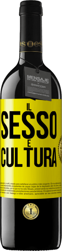 Spedizione Gratuita | Vino rosso Edizione RED MBE Riserva Il sesso è cultura Etichetta Gialla. Etichetta personalizzabile Riserva 12 Mesi Raccogliere 2014 Tempranillo