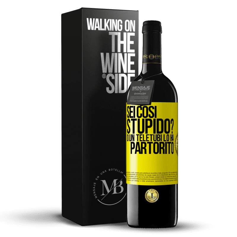 39,95 € Spedizione Gratuita | Vino rosso Edizione RED MBE Riserva Sei così stupido? O un teletubi lo ha partorito Etichetta Gialla. Etichetta personalizzabile Riserva 12 Mesi Raccogliere 2014 Tempranillo